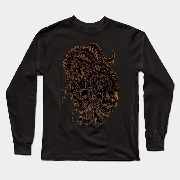 GOAT BLACK METAL Long Sleeve T-Shirt by TOSSS LAB ILLUSTRATION